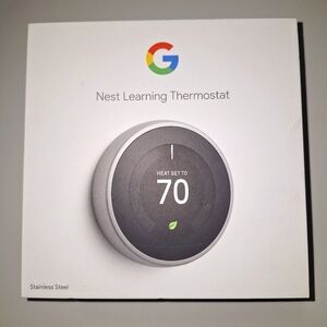 Brand New open box- Google Nest Learning Thermostat - Stainless steel